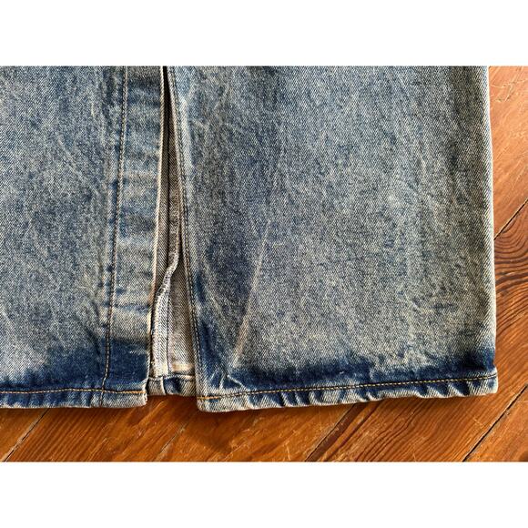 RARE 80s Levi’s Acid Wash Denim Jean Midi Skirt Pencil Skirt Secretary sz 7 - Picture 10 of 16